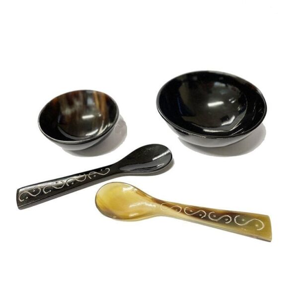 Horn Bowl and Spoon