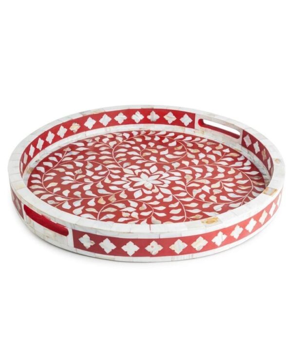 Bone Inlay Round Tray