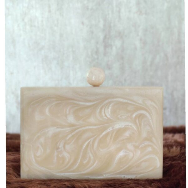 Cream Beige Resin Clutch